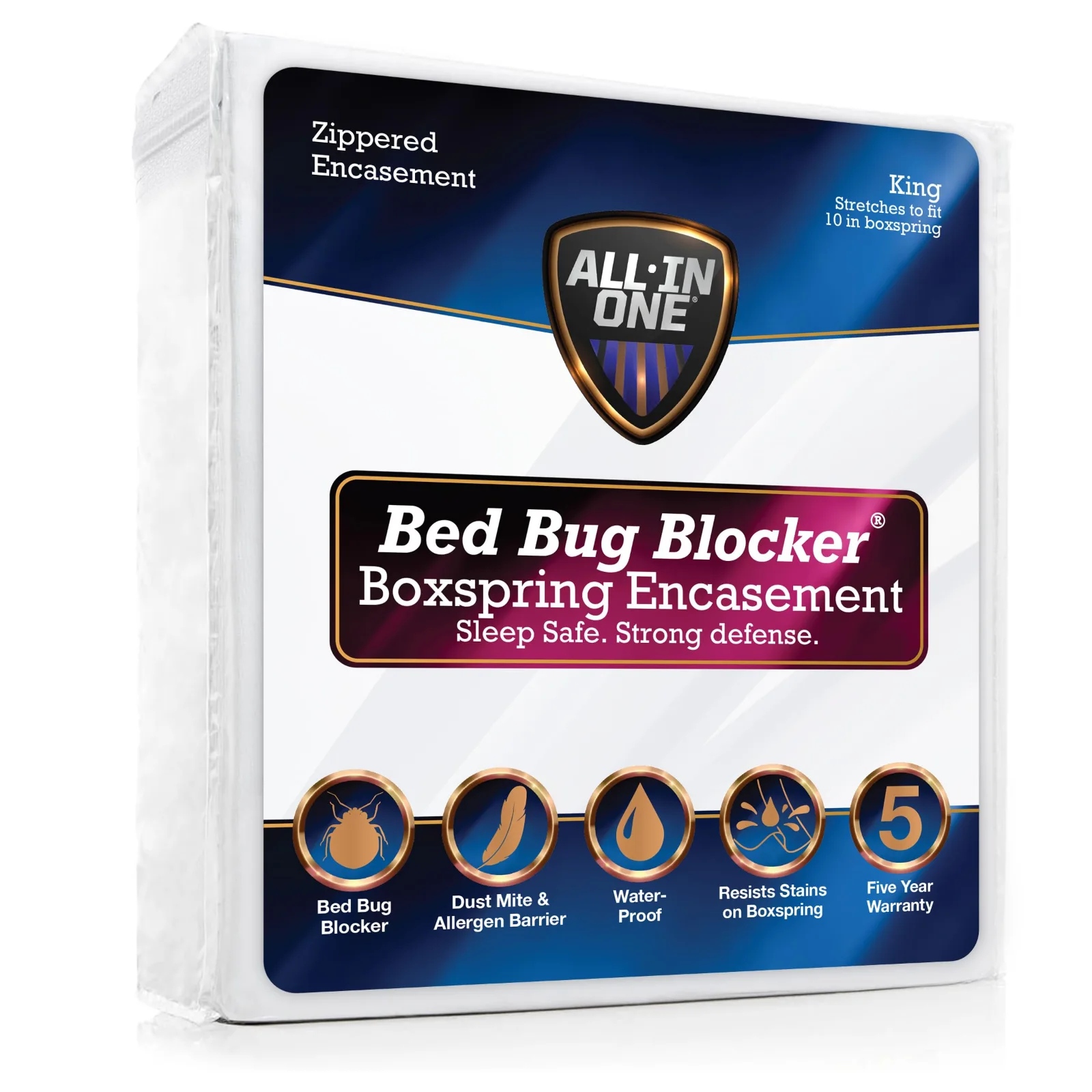 Bed Bug Blocker All-in-One Zippered Box Spring Encasement